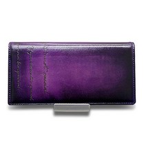 단보짐 파티나 가죽 수제 남성 골프지갑 고급스러운 라운딩 골프필드 장지갑 선물용, 이니셜각인, 레드퍼플