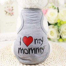i love my mommy daddy dog ​​shirt dog clothes for small dogs 여름 치와와 tshirt 귀여운 강아지 조끼 요크셔 테리어 애완 동물, l, 회색