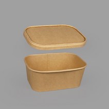 파스타 비빔밥 샐러드 덮밥포장 친환경 JH R 880ml 사각종이용기 종이뚜껑 세트 300개, 단품