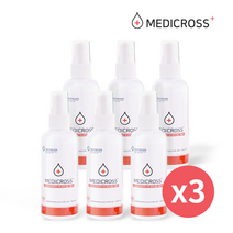 메디크로스 100ml X 6개 살균소독제 간편 휴대용 소독수 친환경, 3set+손소독제