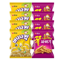 농심 스낵 바나나킥 4봉 꿀꽈배기 4봉, 1세트, 단품