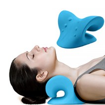 경추 베개 딱딱한 승모근 중력 이완 거부목 일자목 어깨 마사지 통증 완화, 블루