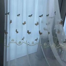 거실 인테리어 암막 쉬폰 커텐 3 양각 나비 자수 쉬어 공주 방 절묘한