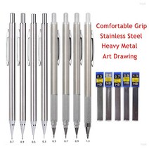납 리필이 있는 금속 샤프 펜슬 제도 자동 연필 0.3 0.5 0.7 0.9 1.3 2.0mm 2b hb for art supply, 0.5mm 2개