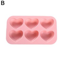 초콜릿만들기키트 카카오 코팅 발렌타인데이 화이트데이 6캐비티 심장 실리콘 비누 금형 DIY 공예 용품 사, 02 Pink