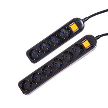 국산 KM 블랙 통합멀티탭 4구 6구 1.5M/3M/5M 접지형 멀티콘센트 전기코드, KM블랙탭 4구 3M