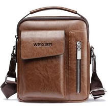 Weixier 빈티지 메신저 가방 남자 어깨 가방 Pu 가죽