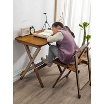 접이식 식탁 테이블 렌지대 1인용 원룸 의자 세트, 80호 접이식 학습 테이블