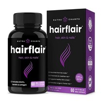 NutraChamps HairFlair 뉴트라챔프 헤어플레어 60캡슐 헤어 스킨 네일, 1개, 기본