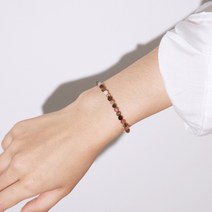 14K 골드 금 볼 천연 토르마린 원석 팔찌 10월 탄생석