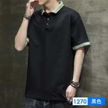 빅사이즈 반팔티 카라셔츠 남자 여름 t셔츠 에어매쉬 트렌드 카라넥 비지니스 건달카리스마 니트 스탠딩카라 2743673092