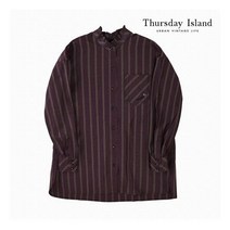 [써스데이아일랜드] [Thursday Island] 여성 오버핏 스트라이프 셔츠 블라우스(T 396070