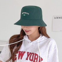 캐주얼 심플 데일리템 남녀공용 자수 벙거지 등산모자 코튼 브루클린 버킷