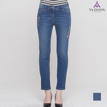 올리비아로렌 [비비올리비아] 일자핏 자수 데님 팬츠 VVCMPWS2411