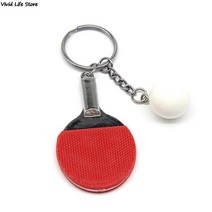 스포츠 탁구 탁구공 배드민턴 볼링 공 키 체인 기념품 선물 장식 남성 여성용, [06] Red, 06 Red