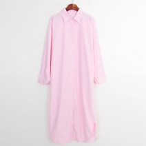 퍼니걸스 단가라 롱 박시 셔츠 원피스_2029