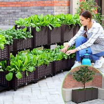 폴라도레 베란다 텃밭 화분 세트 가정용 대형 플랜트 박스 야외용 옥상 상자, 4.(2단 x 1칸)40x40x38cm