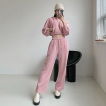 나언 크롭 니트 트레이닝복 세트