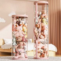 투명 인형 정리함 정리 리빙 원통 수납함 디스플레이, 32cm-150cm확장x도르래x지퍼인형80개