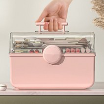 월드마켓 메이크업가방 화장품정리함 보관함 화장대정리 여행용가방, 화장품박스-블루
