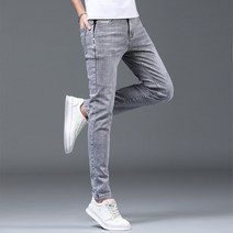 데님 팬츠 캐주얼 바지 남자 바지 유행하는 긴 바지 날씬해 보여요 얇은 소재 편안한 코튼 소재의