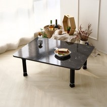 린이만물상 사각형 밥상 네모 1인용 2인용 테이블 책상 접이식 원룸 자취 좌탁 식탁 작은상 미니 손님상 귀여운상, 오리엔탈블랙(유광)