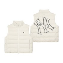 MLB 엠엘비 베이직 메가로고 패딩 조끼 NY Cream 3ADVB0336 50CRS
