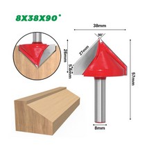 헤드 밀링 목공기계부품 스탠드밀링 부품 8mm 생크 v 비트 cnc 솔리드 초경 엔드 밀 3d 라우터 비트 나무 6090120150 deg 텅스텐 목공 밀링 커터, 38mmx90도