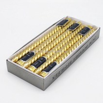 WARM유럽식 긴 초 식탁 꾸미기 무연 무취 웨딩호텔 성당 크리스마스 레스토랑 꾸미기 가정용 무드 캔들 양초, 12개 금색나선 25CM