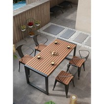 야외 매점 테이블 테라스테이블 평상 마루 매점 식당, 테이블 1개 벤치 2개 120x60x75