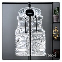 티피 겨울 남성 패션 트렌드 편하다 보온 탈부착 후드 코트 패딩 조끼