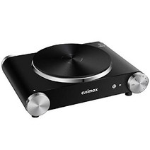 핫 플레이트 CUSIMAX 1800W 더블 버너, 블랙, 단일 버너