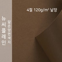 뉴씨플레인 종이문화 얇은 양면색지 120g 4절 낱장 1매 No.26 밤색, 1장