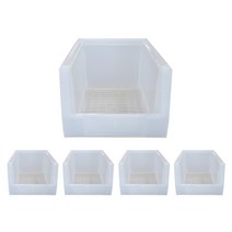 뉴플라스틱 부품상자 2호 부품 박스 보관함 정리함 공구함 5개 1세트, 부품2호_흰색_반투명(5개묶음)(택배착불)