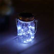 크리스마스 무드등 LED 솔라 걸이형 항아리조명 반딧불 깜박이는 트리 조명 장식 소품 태양열, 높이 13-17cm, 태양에너지 메이슨병 라이트 (화이트)