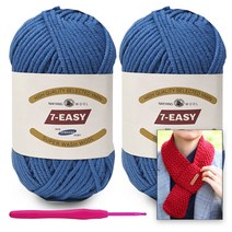 [니뜨] 2022 세븐이지(80g)x2볼+모사용코바늘6/0호+모스미니머플러도안, 797_마린블루