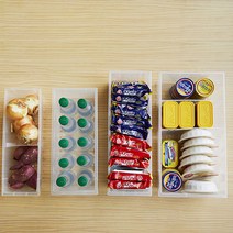 올유리빙 냉장고 정리 트레이 서랍 칸막이 팬트리 수납 함 다용도 투명 주방 라면 싱크대 2개 4개, 기본-2개