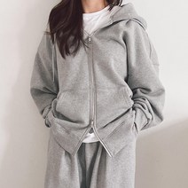 PLAYGD 남녀공용 후드 집업 블랙 그레이 투웨이 무지 루즈핏 가을 겨울 후디 PY0002