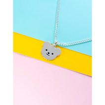 미아방지 은 목걸이 곰돌이, 만3~7세 37cm, 1개