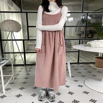 쉐얼유 여성 마인 코듀로이 뷔스티에 캉캉 롱원피스