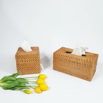 라탄티슈케이스 휴지커버 티슈커버 라탄소품 2종, 정사각