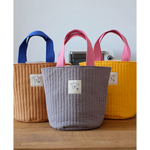 양누빔 컬러 에코백