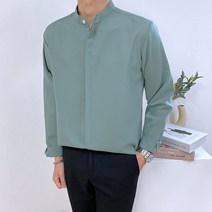 애드매이브 남자 링클프리 히든 버튼 헨리넥 차이나 셔츠 7컬러