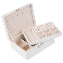 다루미 2단 악세사리 보관함 목걸이 반지 귀걸이 보석함, 화이트