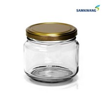 삼광유리 유리병 낮은병 쨈병 과일청 양념병 보관용기 캐니스터 495ml, 실버(뚜껑)