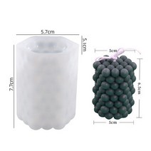 소소한선물 케이크 캔들 미니 양초 새로운 거품 실리콘 촛불 금형 3D 기하학적 실린더 아로마 양 초 만들기 수제 DIY 공, 08 Bubble 08