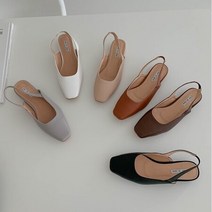 KR-5099 여성슬링백 심플민자 굽3cm 구두