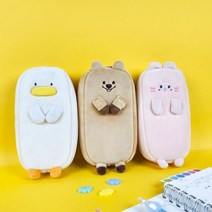 아이비스 귀여운 패브릭 동물 인형 다용도 필통 파우치, 하양오리