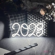 네온간판 LED 네온 사인 벽걸이 방 장식 2023 숫자 조명 재미있는 홈 스토어 게임방 벽 선물, 02 40X20 CM_06 purple
