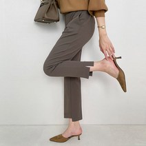 마이시즌 여성용 언발 슬릿 뒷밴딩 슬랙스